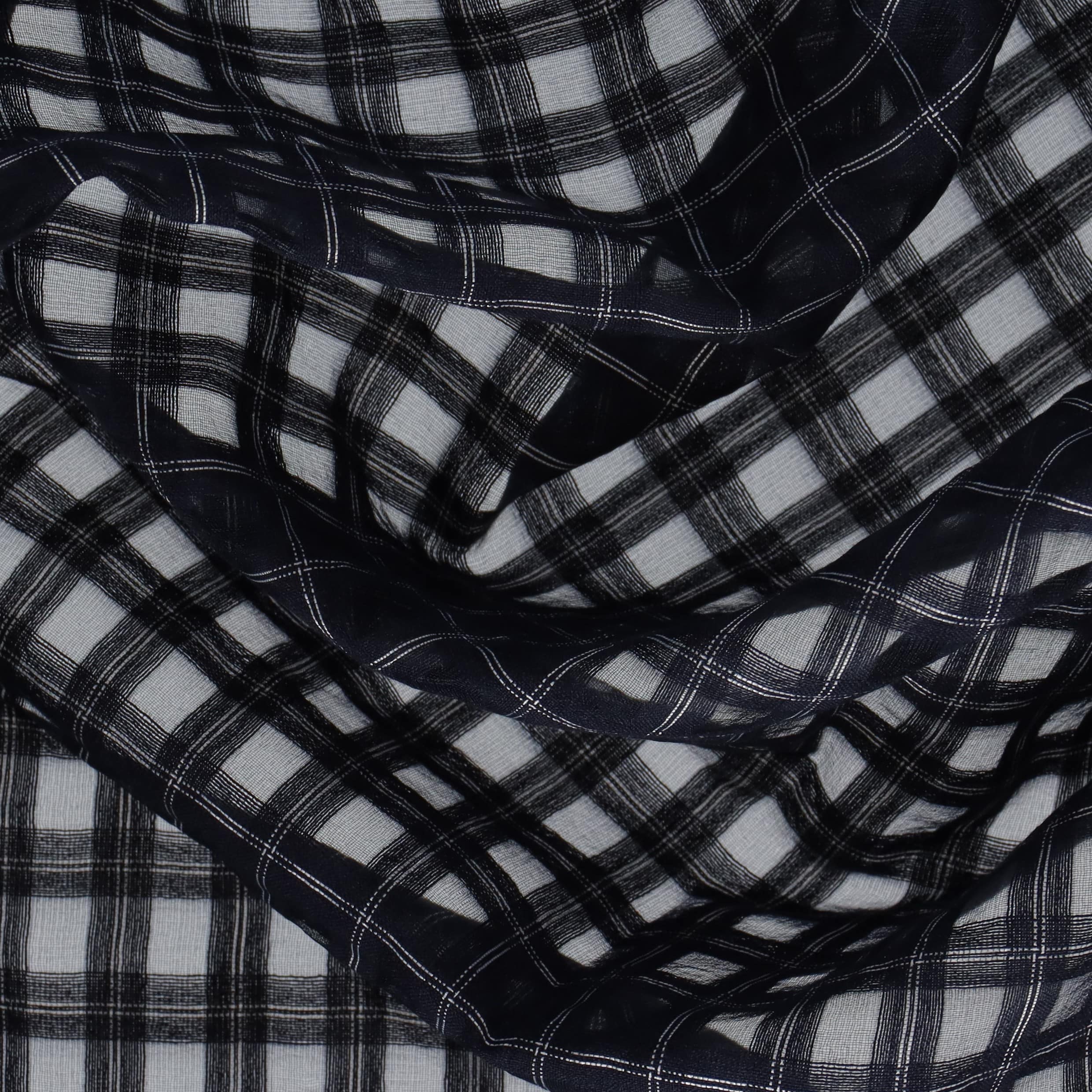 COTTON/SILK SEE-THROUGH CHECK